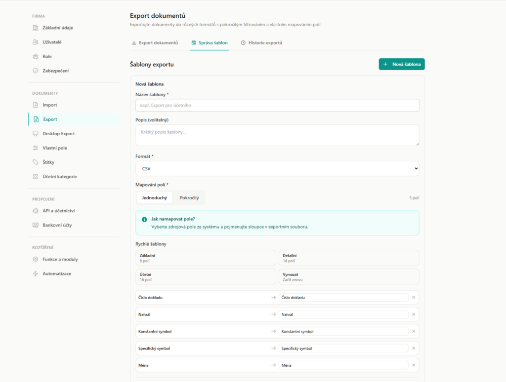 Export do Excelu, CSV a XML